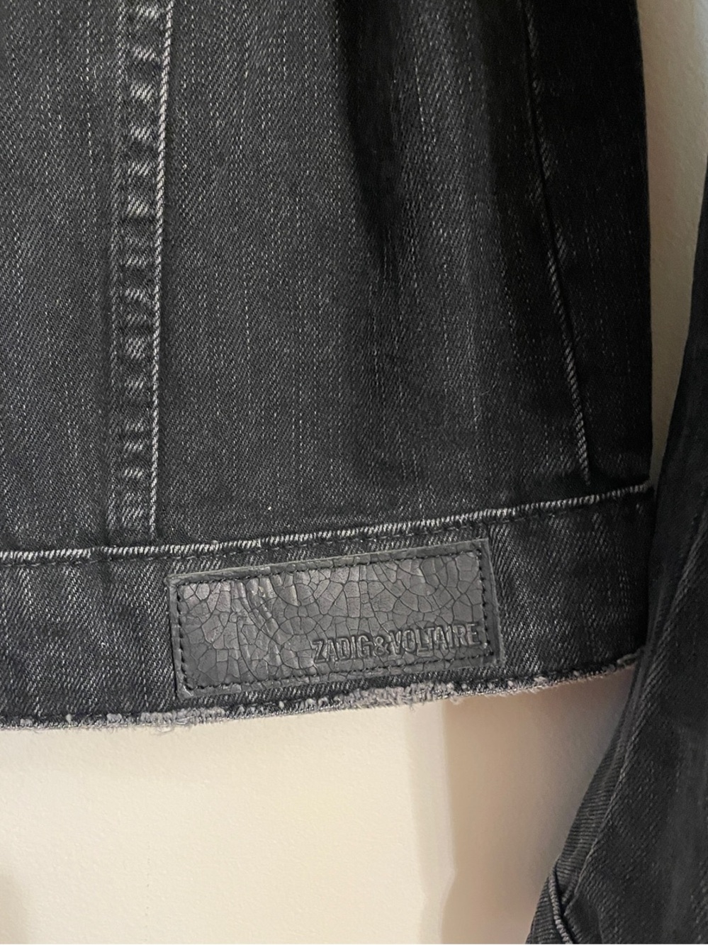 Zadig & Voltaire Kio Black Denim Jacket Size M - Picture 5 of 9